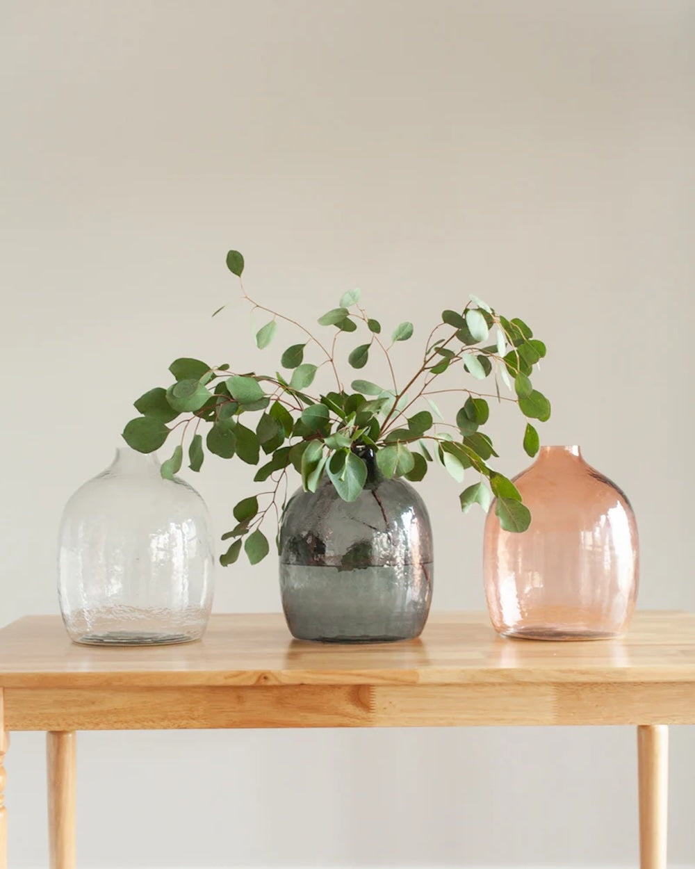 Hebron Hammered Glass Vase - Blush