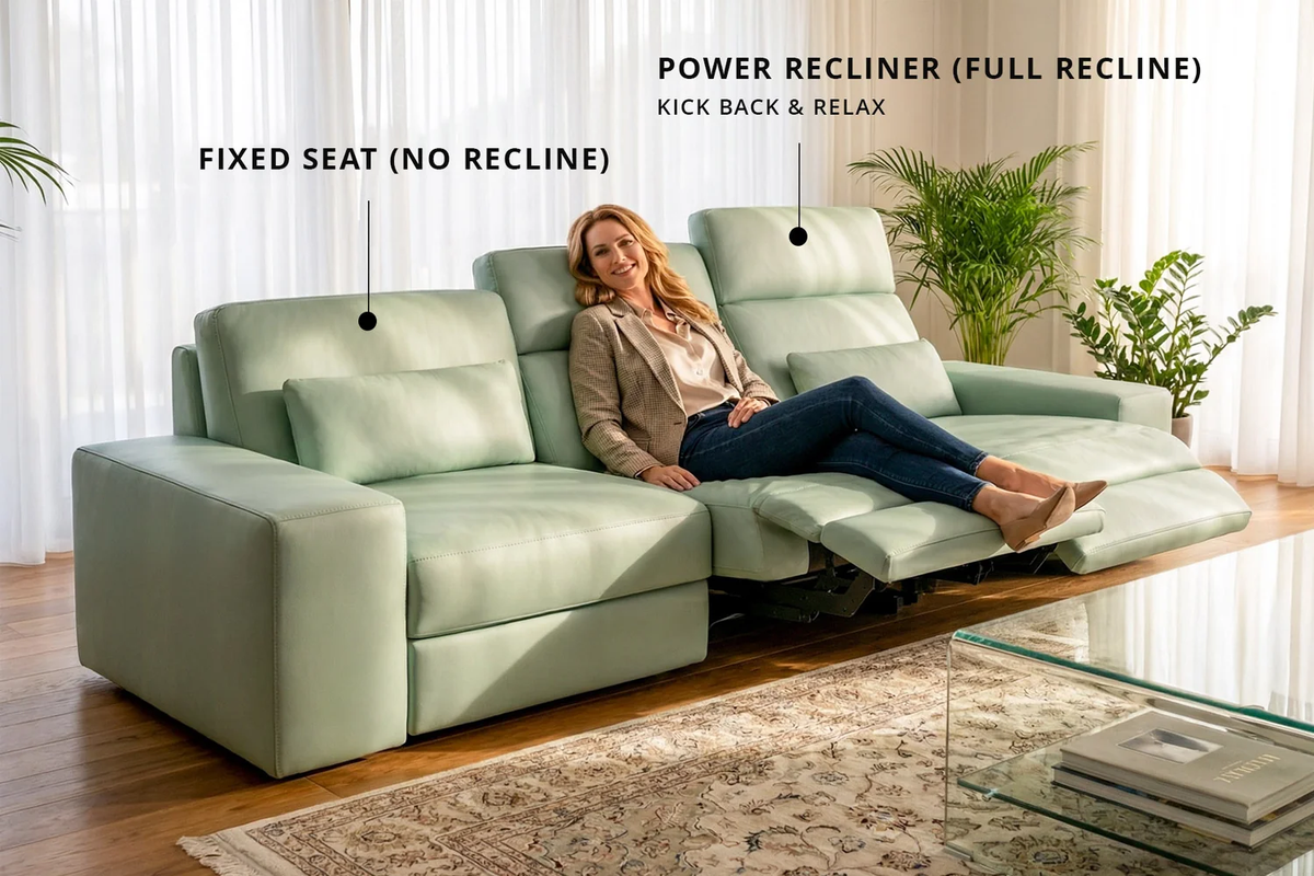 Los Angeles Modern Leather 3-Seater Sofa