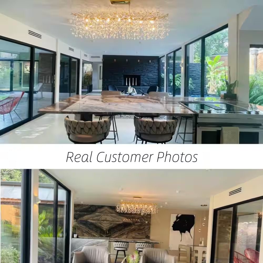47.2 In. Modern 14-Lights Gold Luxury Crystal Linear Chandelier for Dining Room