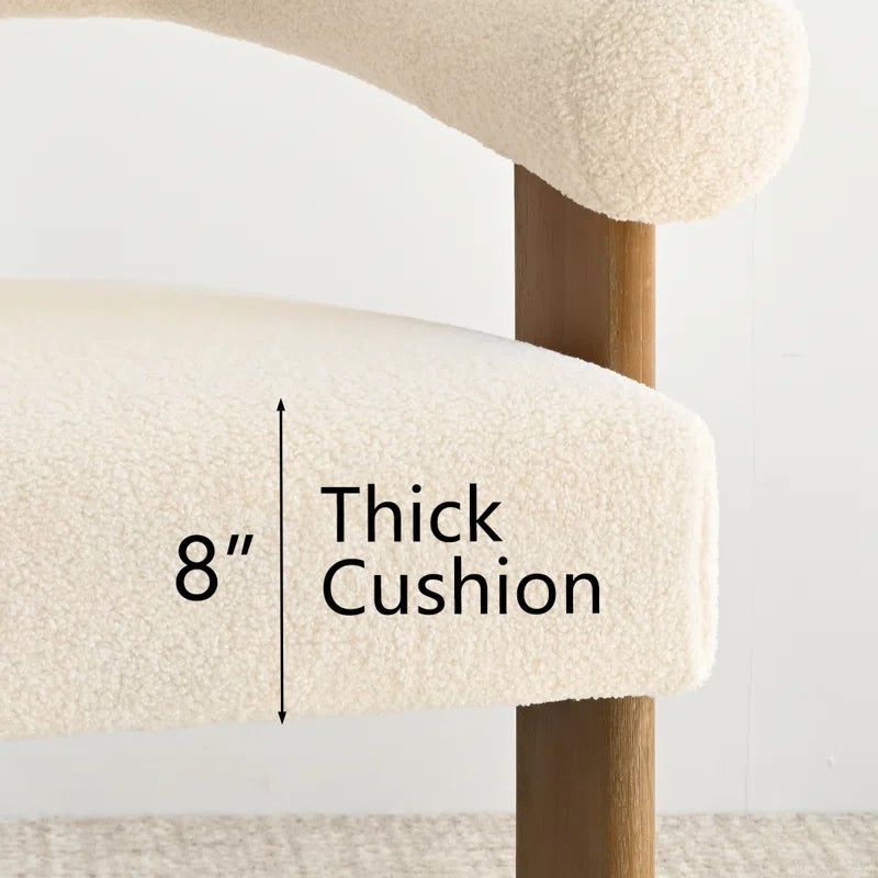 31" Wide Boucle Upholstered Back Tripod Wood Accent Chair