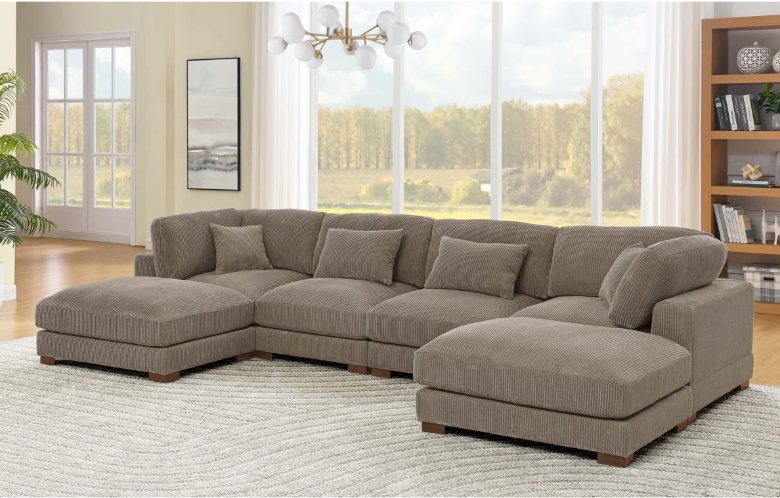 Risse Cups 6 - Piece Corduroy Sectional