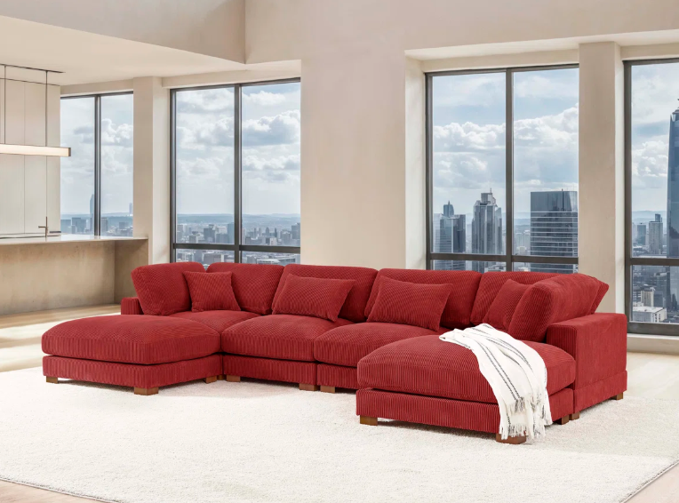 Risse Cups 6 - Piece Corduroy Sectional