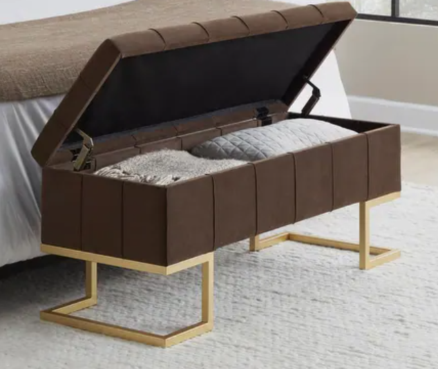 Everything Home Velvet Storage Bench