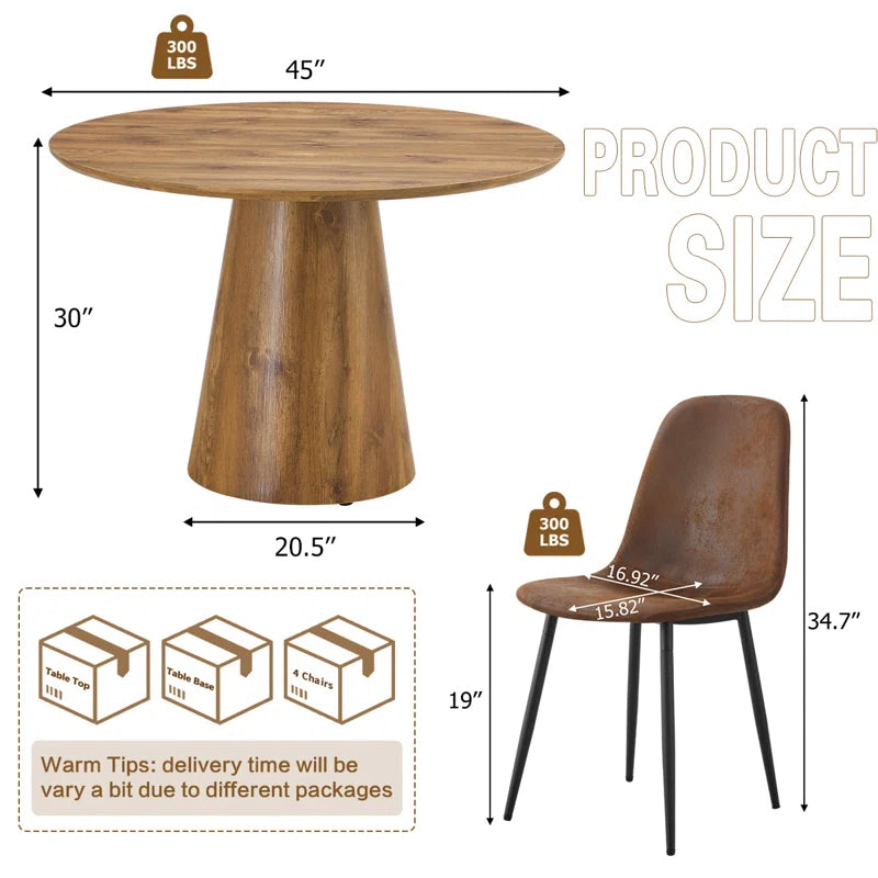 Hujsak Circular 45'' L X 45'' W Dining Set