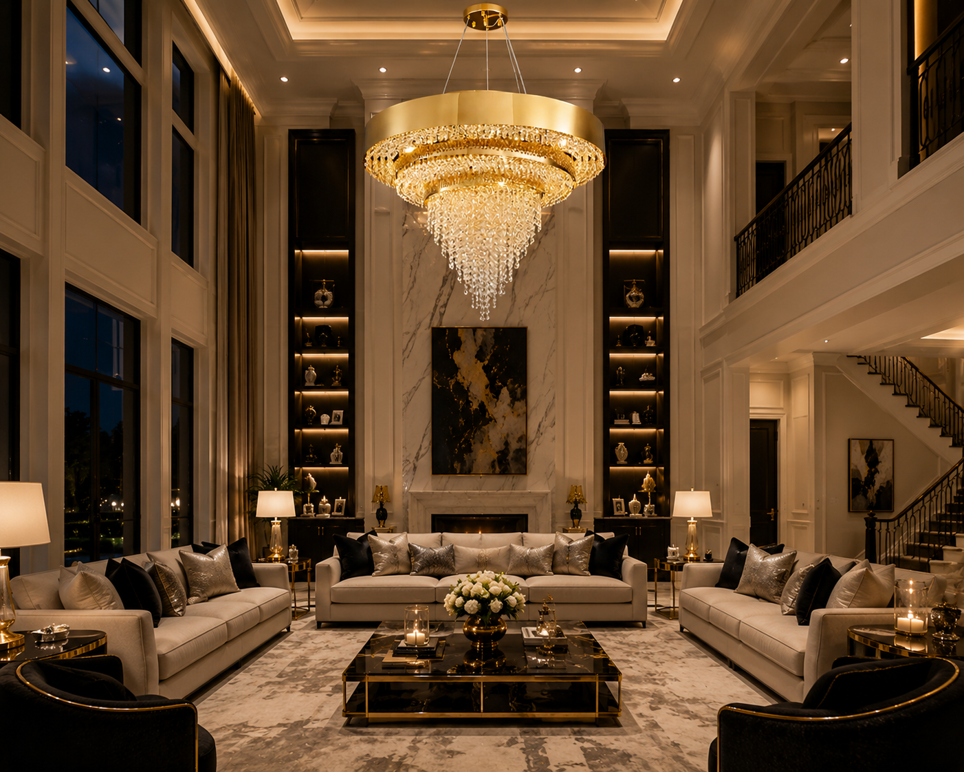 Gold Elegant Ceiling Light Fixture for Dining Room and Living Room