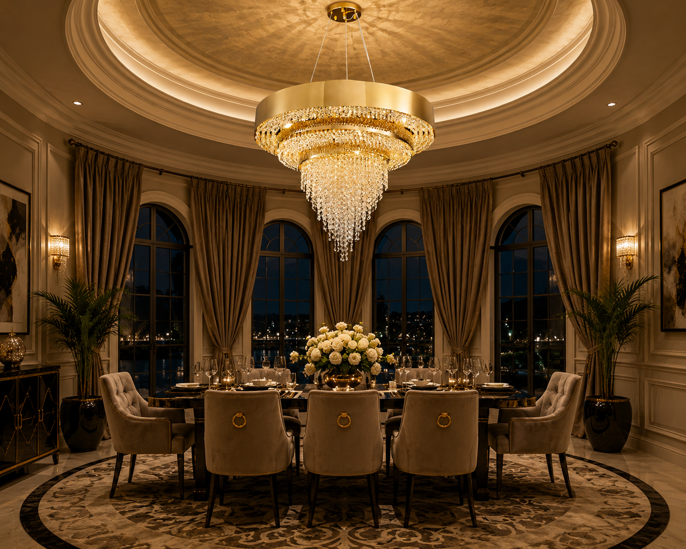 Gold Elegant Ceiling Light Fixture for Dining Room and Living Room